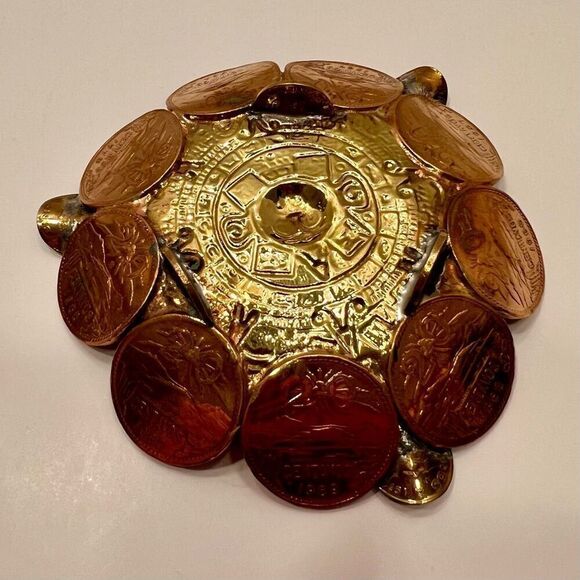 Vintage Mexican Coin Dish Ashtray - Picture 8 of 12